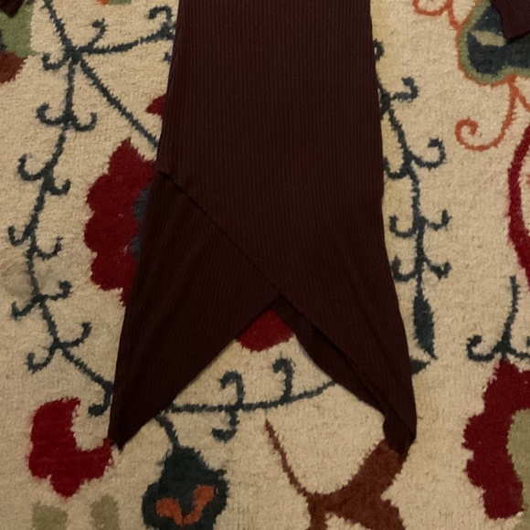 Stretch, Chocolate Brown, ribbed mini dress/long shirt - Picture 5 of 8